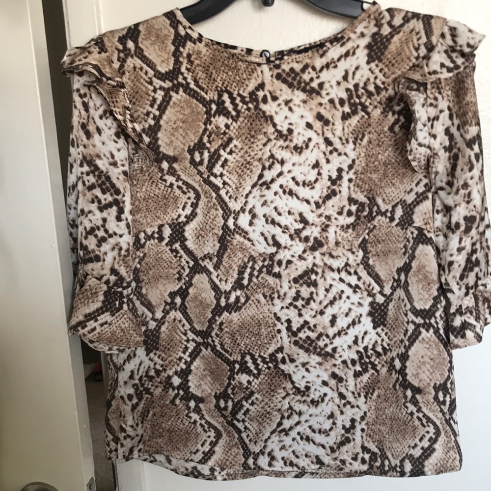 LUCCA Couture Satin Snake Skin top